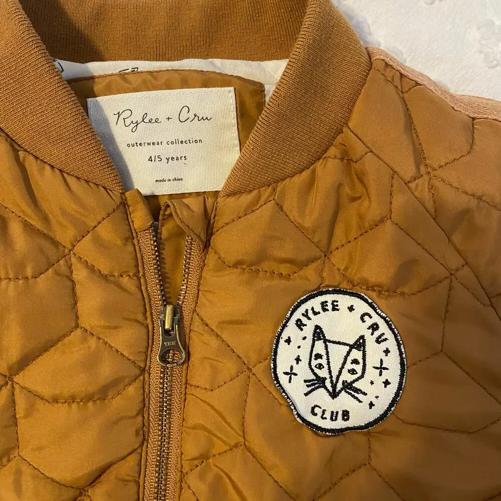 Rylee + Cru Quilted Bomber Jacket Toddler Boys Size 4/5 - Picture 2 of 4